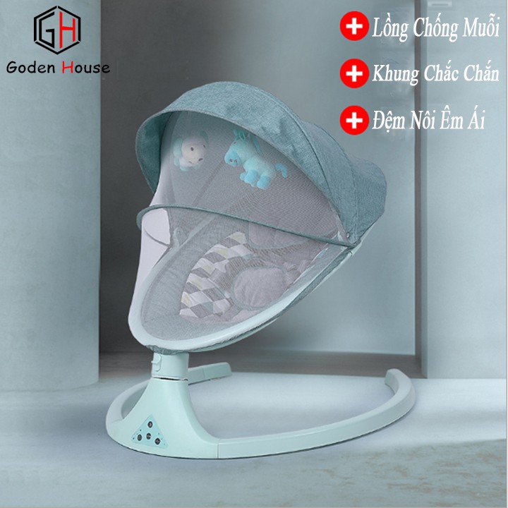 Nôi tự xoay cho bé, nôi điện tự động thông minh - Bảo hành 12 tháng