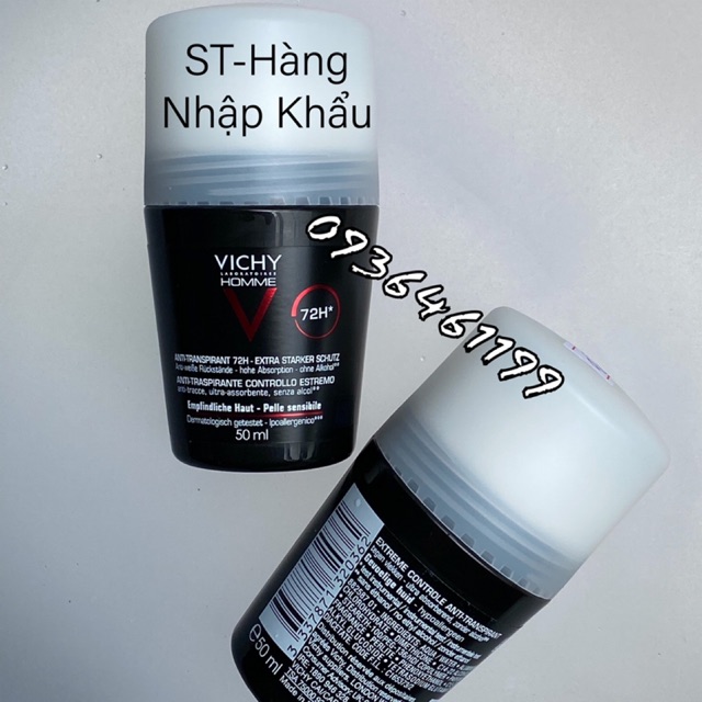 {Vichy-Chuẩn Hãng}Lăn nách khử mùi 72h Vichy-Pháp 50Ml