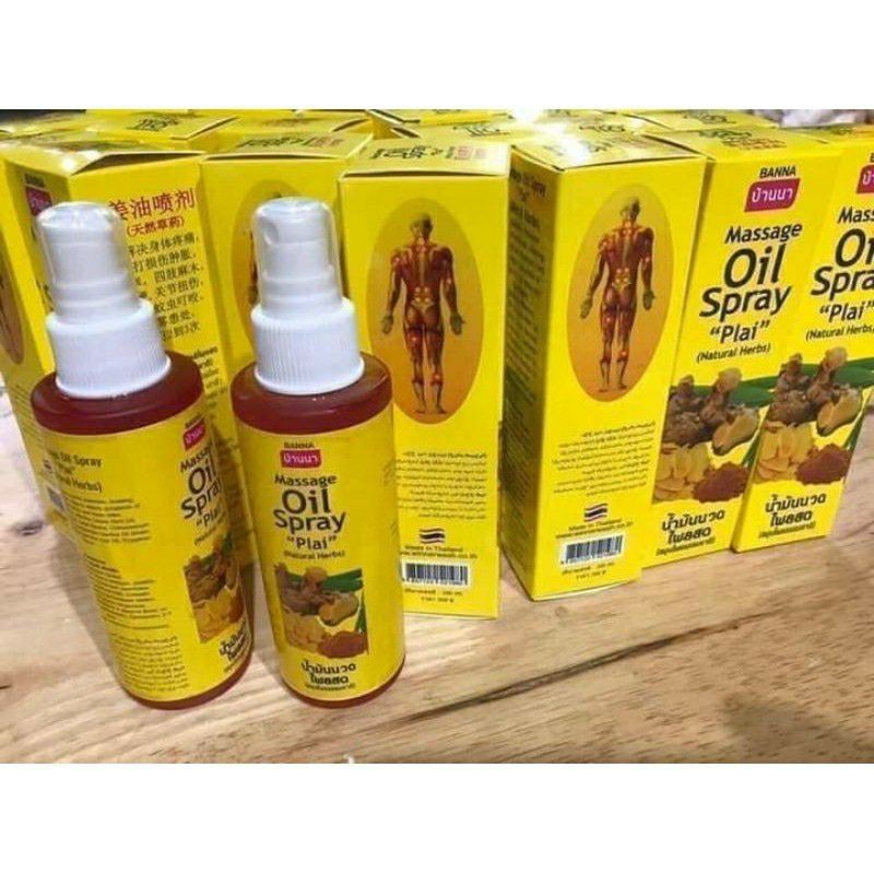 🍌 DẦU MASSAGE TINH DẦU GỪNG BANNA OIL SPRAY NATURAL HERBS THÁI LAN 🍌