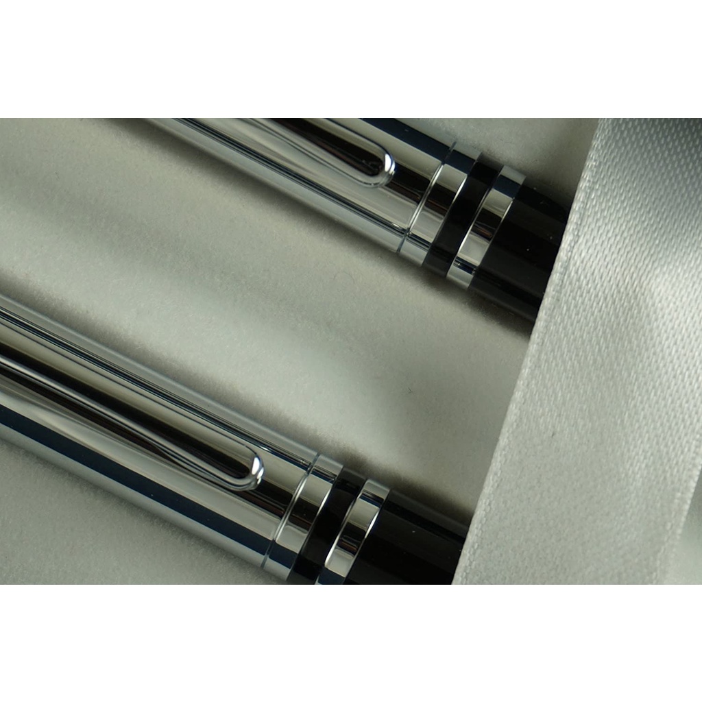 Cặp bút viết cao cấp chính hãng nhập từ Mỹ Cross LACQUER Chrome đen: viết bi + viết chì  làm quà tặng