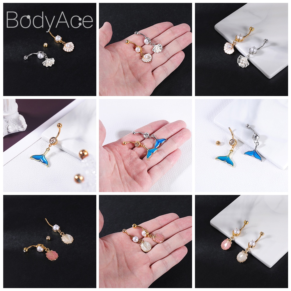1 Bộ Khuyên Rốn Hình Hoa Và Bướm Bằng Thép Y Tế