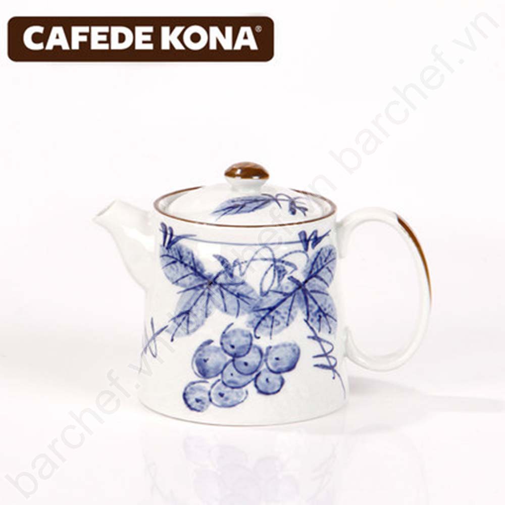 Ấm đựng cà phê, trà bằng gốm, họa tiết màu xanh Cafede Kona - 9063