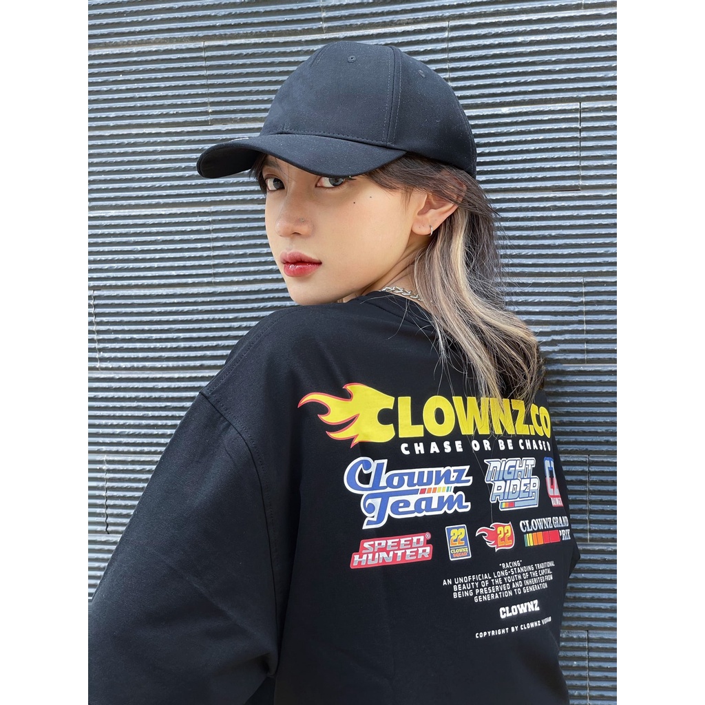 Áo thun tay lỡ local brand unisex Clownz.co Racing Team form rộng, chất cotton