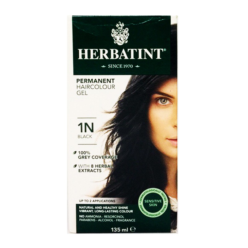 Gel nhuộm tóc thảo dược màu đen HERBATINT 1N BLACK
