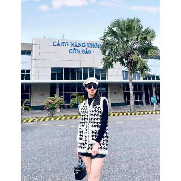 Áo gile lông thỏ ziczac hot hit