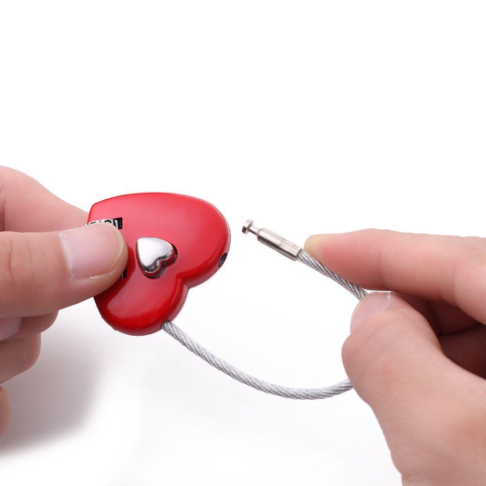 LEISURE 1 Ổ Khóa Số 3 Chữ Số Bằng Hợp Kim Kẽm Hình Trái Tim Dùng Khi Đi Du Lịch