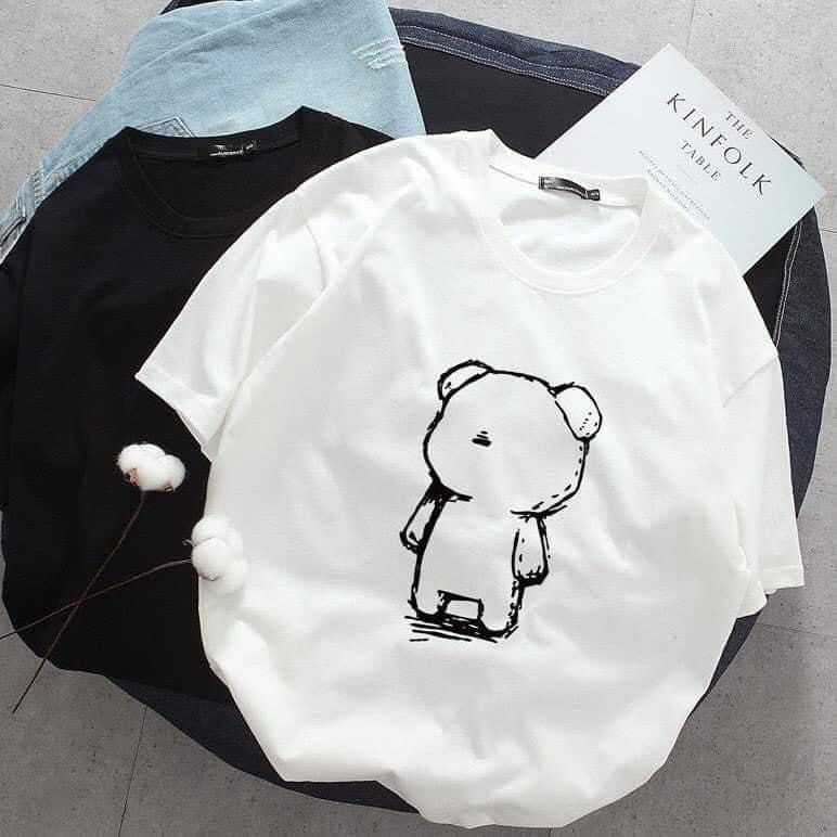 Áo phông cotton, hình vẽ chú gấu