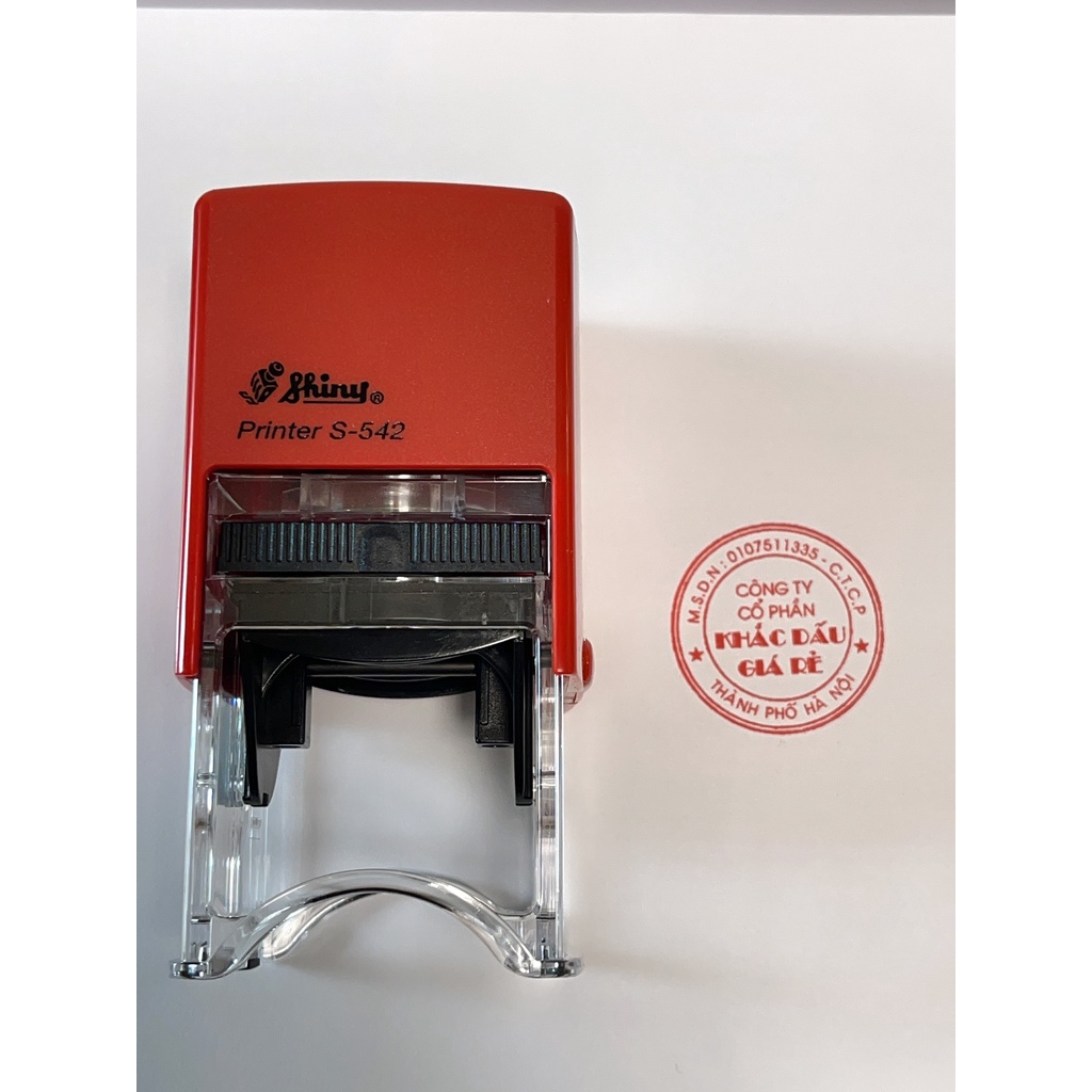 Khắc Con Dấu, Dấu Mộc Dấu Tròn Công Ty Theo Yêu Cầu Shiny Printer S-542 Màu Mực Đỏ Liền Rõ Nét Nhỏ Gọn Tiện Lợi