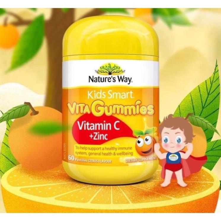 KẸO GUMMIES NATURE’S WAY VITA GUMMIES VITAMIN C + ZIN C