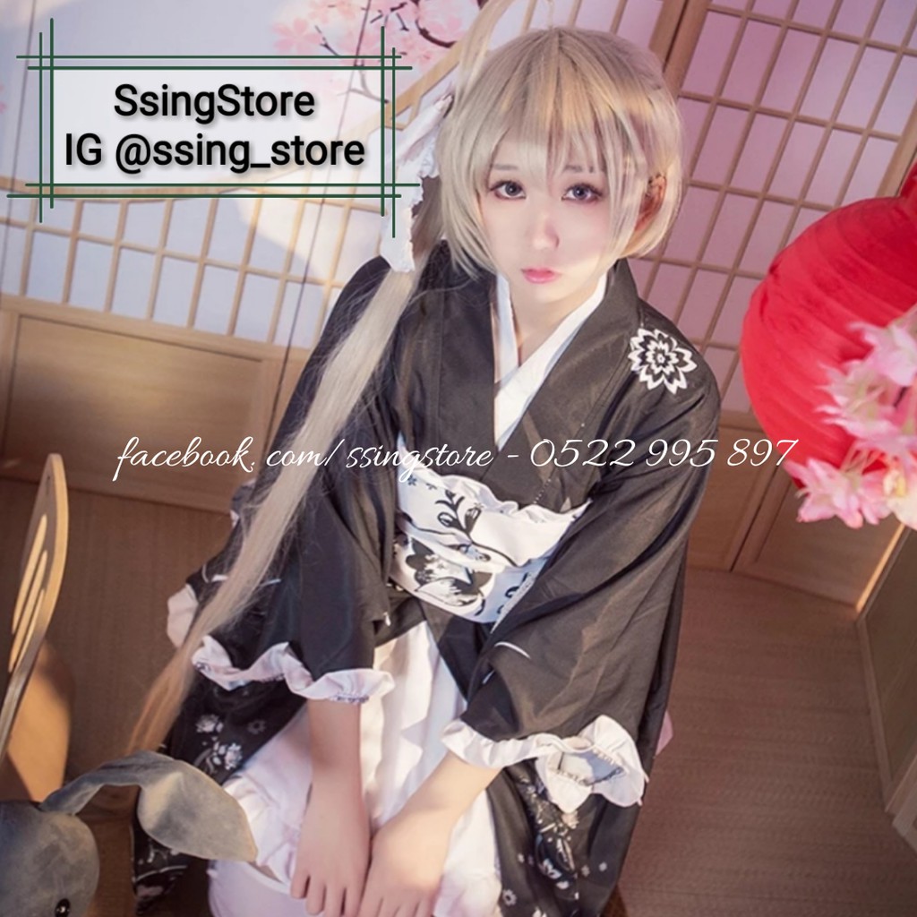 Set váy Kimono ngắn đen dễ thương gợi cảm Cosplay anime ( Hàng order ) | BigBuy360 - bigbuy360.vn