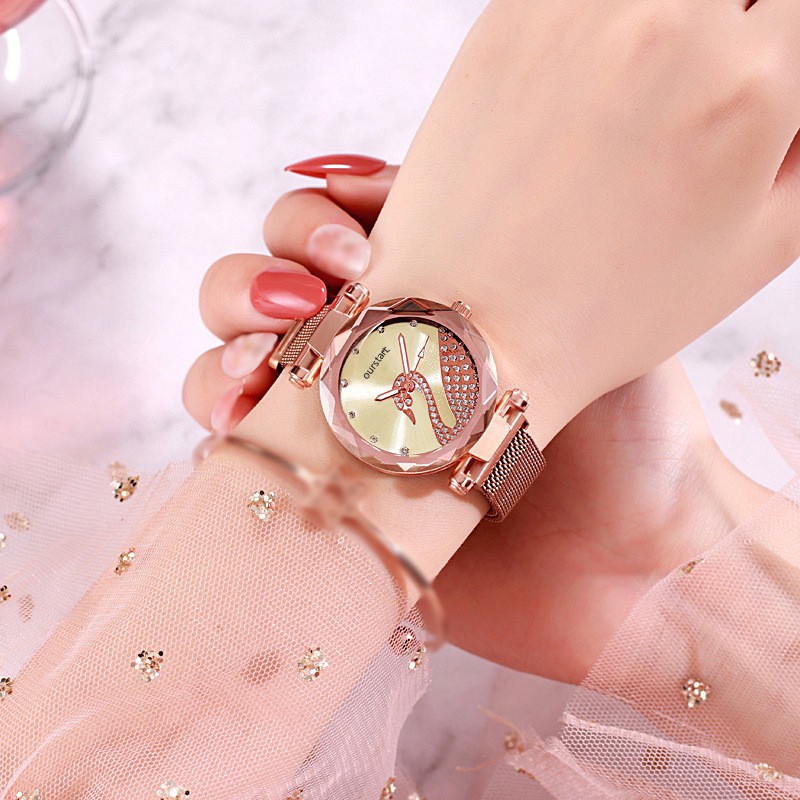 Đồng hồ đeo tay nữ, đồng hồ OURSTAR thiên nga, sang chảnh, chống thấm nước