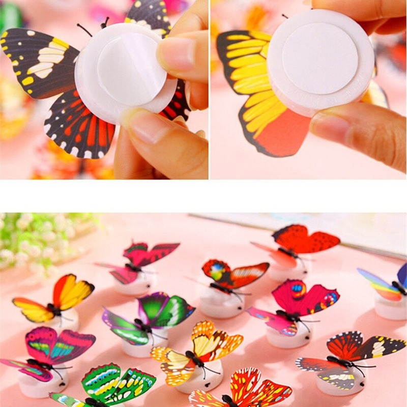 Miếng dán tường hình bướm 3D hiệu ứng đèn phát sáng