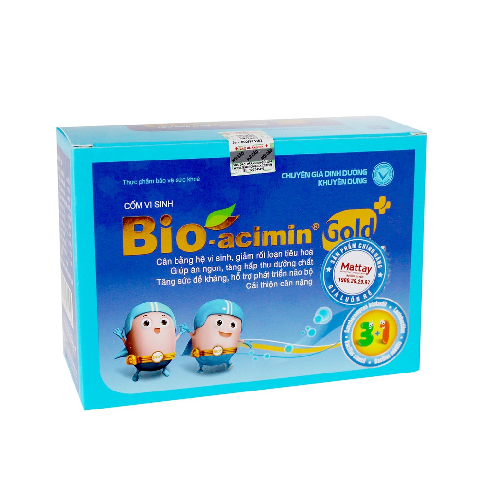 Bio Acimin Gold - Hộp 30 Gói - Cân Bằng Hệ Vi Sinh Đường Ruột, Giúp Ăn Ngon | Thế Giới Skin Care