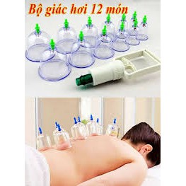 Bộ giác hơi 12 món, giúp giảm đau lưng, đau vai, nhức mỏi (ảnh thật)