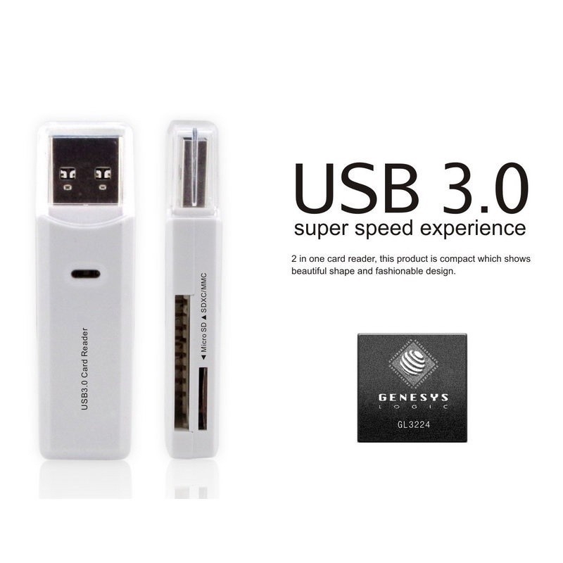 Đầu đọc thẻ nhớ mini 5Gbps USB 3.0 Micro SD / SDXC TF cho máy tính | BigBuy360 - bigbuy360.vn