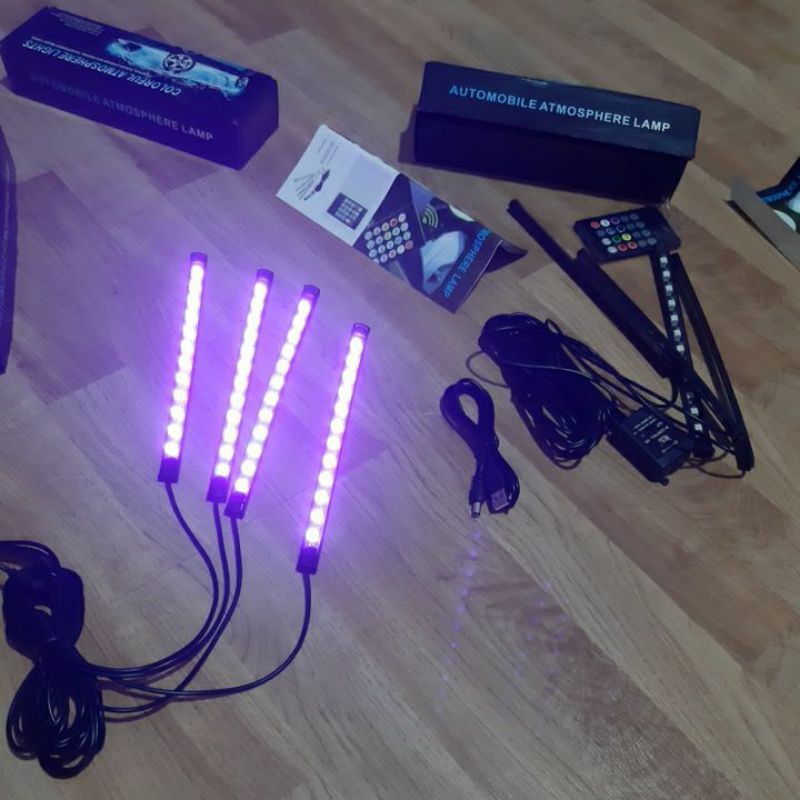 Đèn led đổi màu đèn trang trí đổi màu nội thất dùng trong nhà sau TiVi hoặc xe Ôtô 4 thanh 48 led