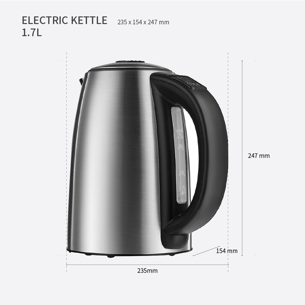 [Mã ELHADEV giảm 4% đơn 300K] Bình đun siêu tốc Lock&amp;Lock temperature control electric kettle 1.7L EJK136SLV