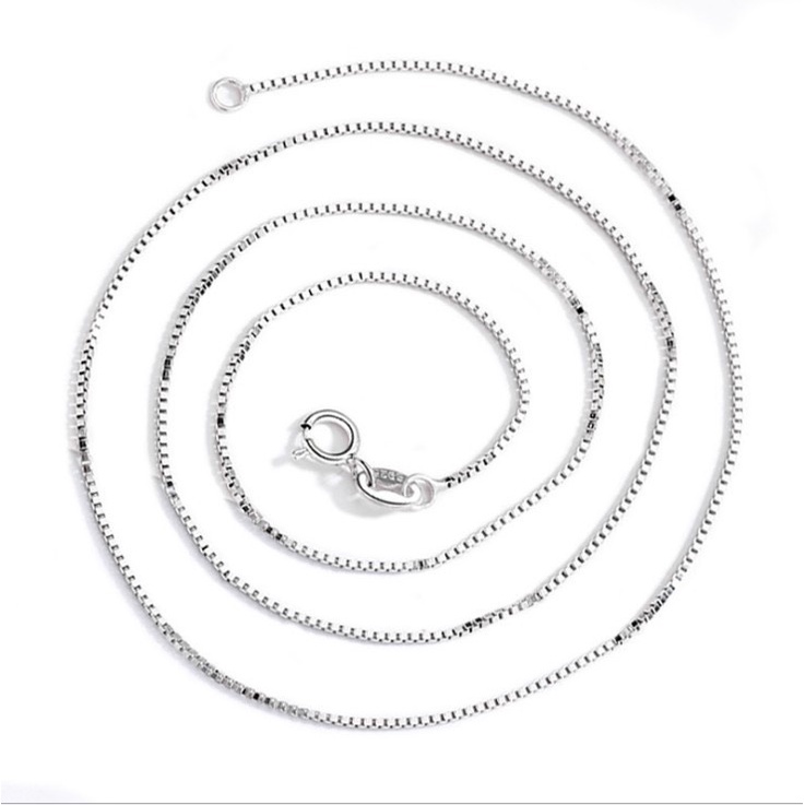 Dây chuyền bạc TLEE mẫu dây rời dáng hộp vuông chắc chắn TleeJewelry D0207