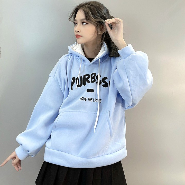 [J01] Áo khoát nỉ nữ HOODIE Form Dơi Tay Phồng Purbsso hàng bao chất dễ thương-A700