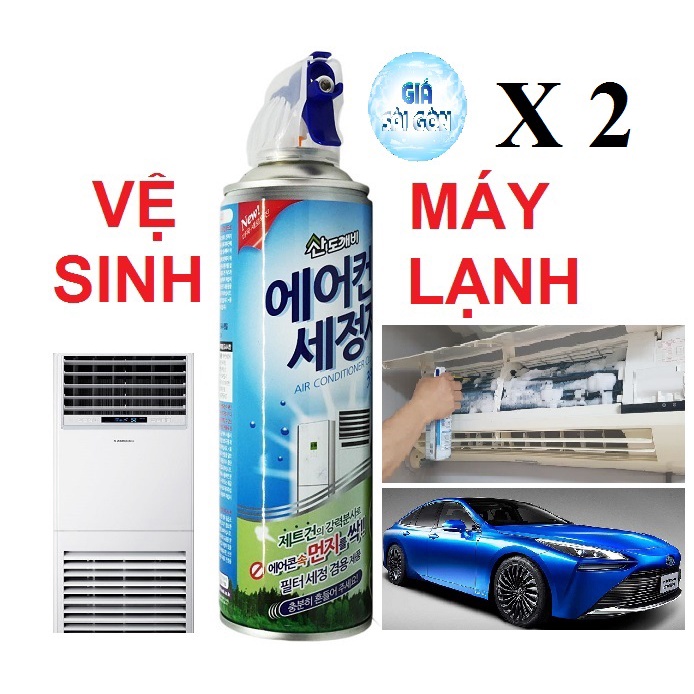 Bộ 2 chai xịt vệ sinh máy lạnh điều hòa Sandokkaebi 330ml - Thương hiệu Hàn Quốc