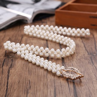 Thắt lưng giả ngọc trai - môi xoàn