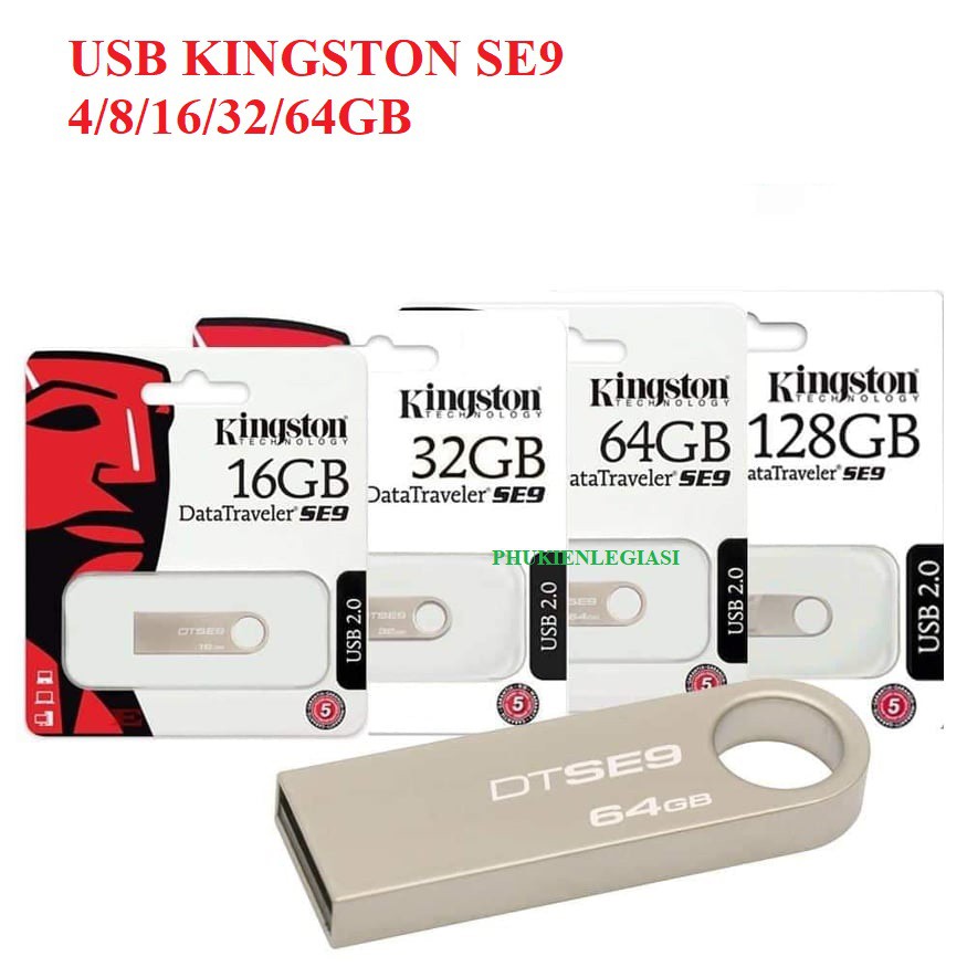 usb 2.0 kingston se9 8gb 16gb 32gb 64gb-Bảo hành 12 tháng