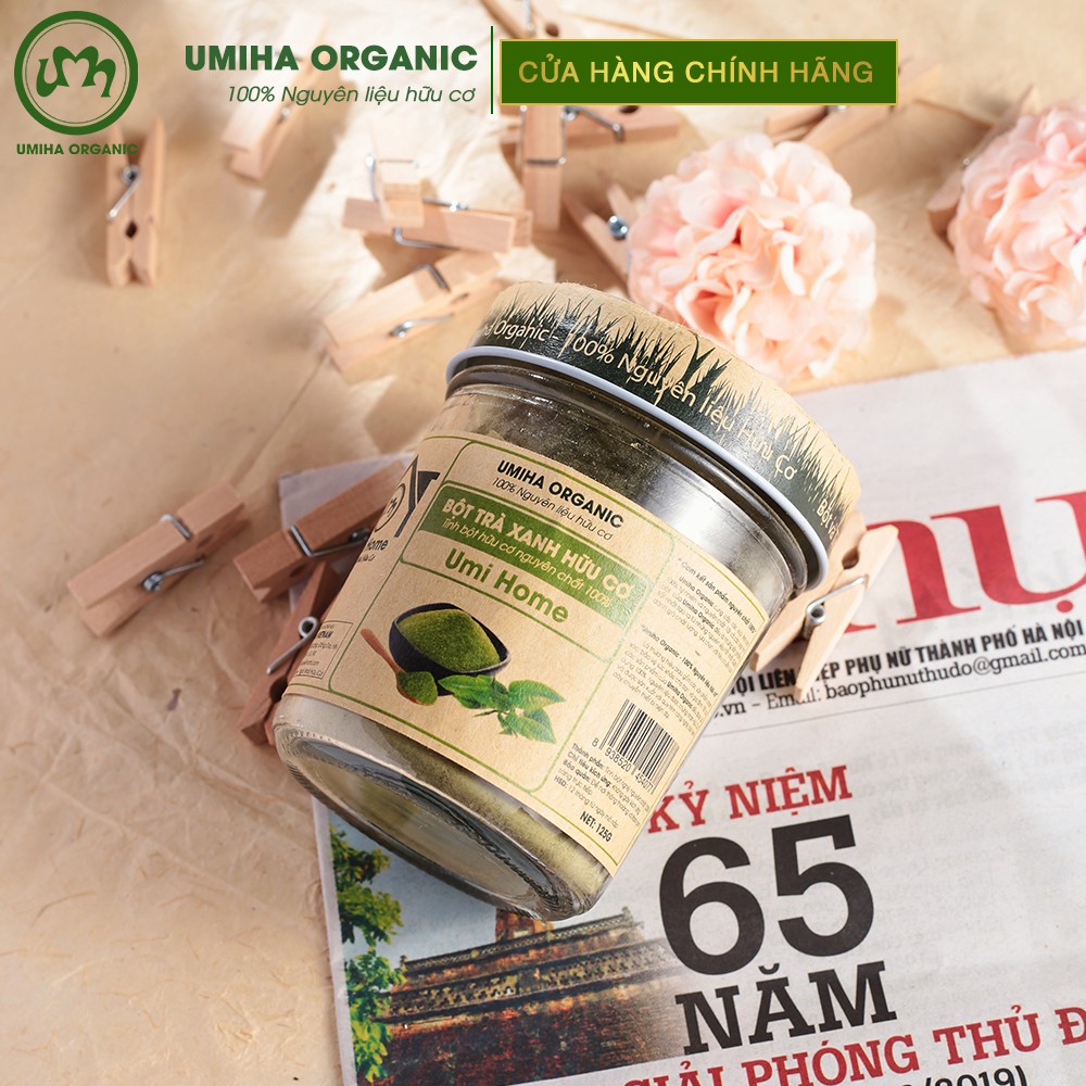Bột Trà Xanh đắp mặt nạ hữu cơ UMIHA nguyên chất | Green Tea Powder 100% Organic 135g