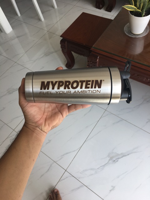 Bình lắc inox shaker giử nhiệt Myprotein *Tặng lắc lò xo*