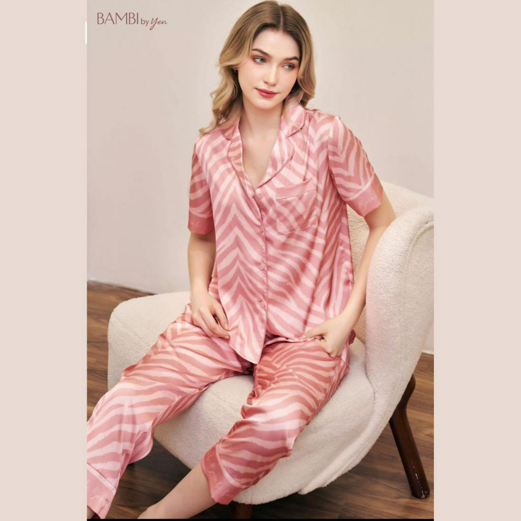 BỘ NGỦ NỮ CHÍNH HÃNG BAMBI - SET PIJAMA HOLIDAY CHIC - 1089 Vằn Hổ