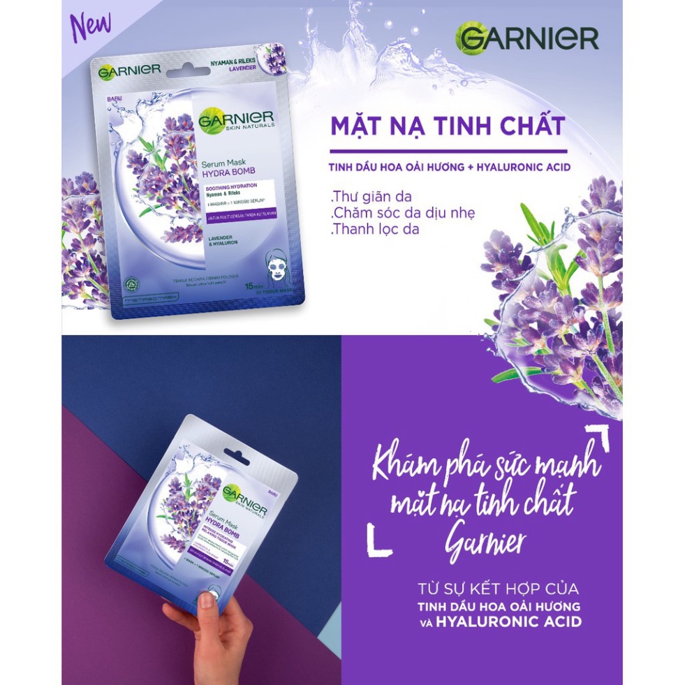 Mặt Nạ Tinh Chất Garnier Pháp Dưỡng Da Từ Thiên Nhiên Và Hyaluronic Acid Nuôi Dưỡng Và Chăm Sóc Mọi Vấn Đề Da 23~28g