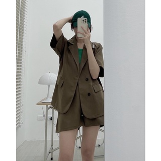 S5910 Set blazer mix short Audrey