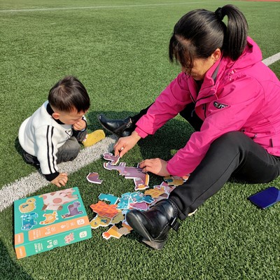 Bộ đồ chơi xếp hình mảnh ghép siêu to Mideer chủ đề Động vật mẹ con My first puzzle Mom and baby cho bé từ 18 tháng