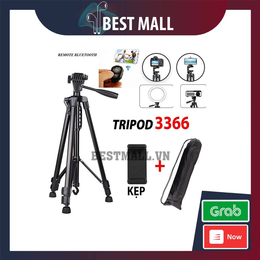 Gậy Chụp Ảnh Tự Sướng Tripod 3366 - Tripod 3120 Sefie Tuyệt Đỉnh Mua Kèm Remote, Đèn Sợ Trắng