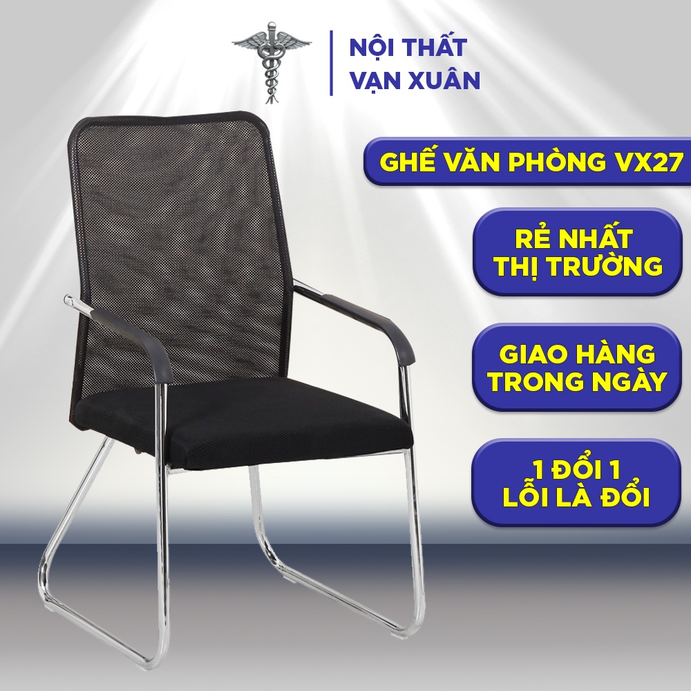 Ghế văn phòng VX27 ghế làm việc chân quỳ lưng vừa lưới - Nội Thất Vạn Xuân