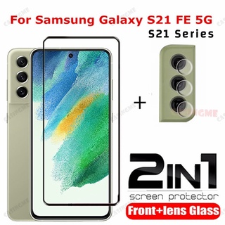 Kính Cường Lực Bảo Vệ Màn Hình 2 Trong 1 Cho Samsung Galazy S21FE 5G S21 S 21 Plus FE Ultra 4G