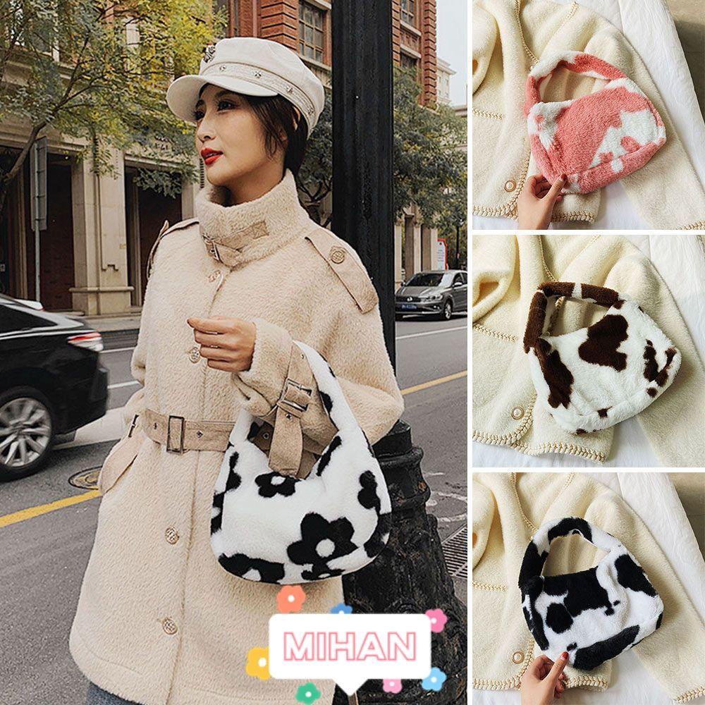 Túi Xách Đeo Vai Bằng Lông Mềm In Hoa Xinh Xắn MIHAN1