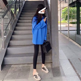 Sét áo thụng trơn xanh quần legging D&N