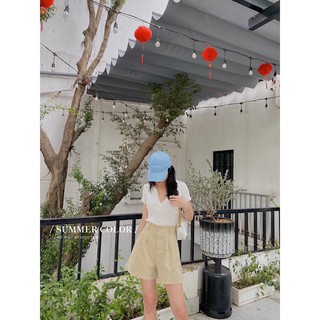 Áo Croptop gân cổ bẻ V