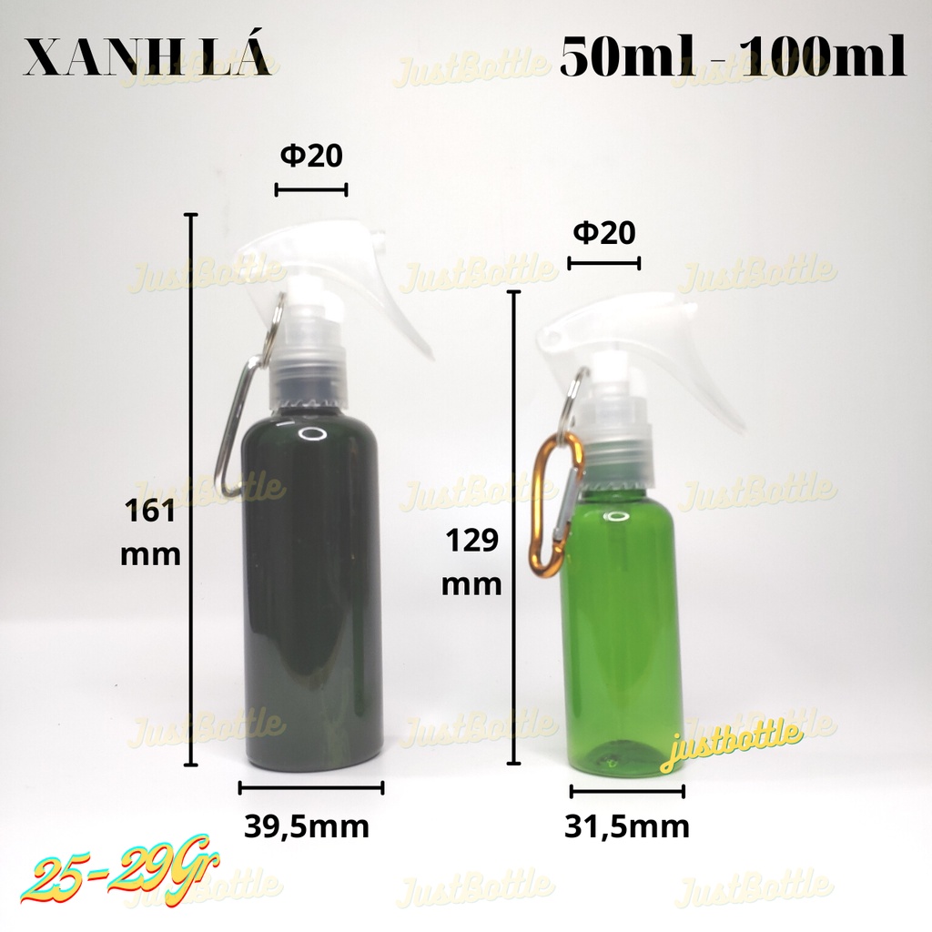 CHAI CHIẾT XỊT PHUN SƯƠNG 20ml 30ml 50ml 100ml KHÓA NHÔM TREO XE / BÌNH NHỰA LỌ CHIẾT MỸ PHẨM TRONG XANH NÂU XỊT NƯỚC