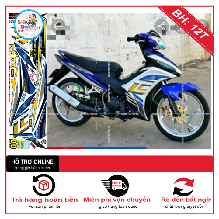 TEM RỜI EX 2011 LC TRẮNG XANH GP -- SHIN DECAL 2