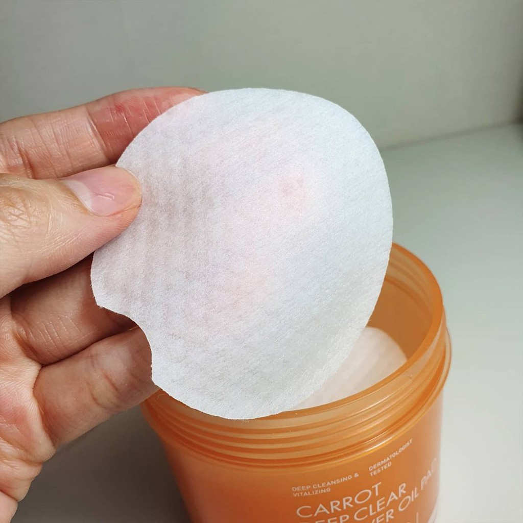 Pad Dầu Tẩy Trang Cà Rốt Sạch Sâu, Dịu Nhẹ Cho Da Nhạy Cảm Neogen Dermalogy Carrot Deep Clear Oil Pad 60 Miếng