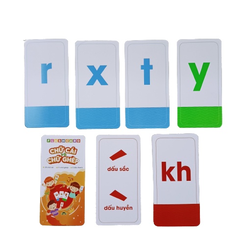 Flashcard - 42 Thẻ Chữ Cái Và Chữ Ghép Đánh Vần Tiếng Việt - 1 bộ