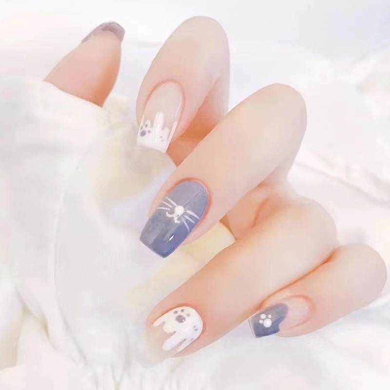 Móng Tay Giả Hình Mèo Dễ Thương Tháo Rời Được