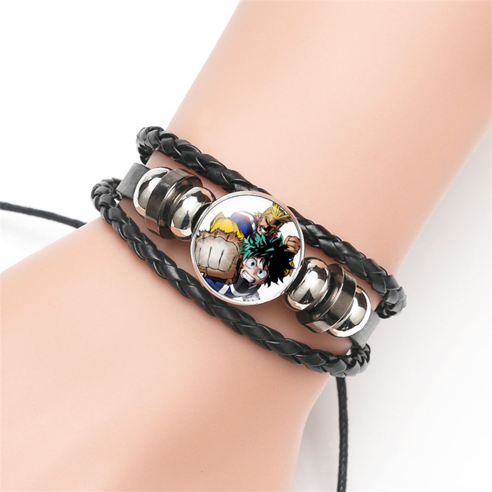 BARRY Children Boku No Hero Academia Bracelets Men Wristband Bangles My Hero Academia Bracelets Charms Punk Multilayer Anime Jewelry Time|Cosplay Leather Bracelet