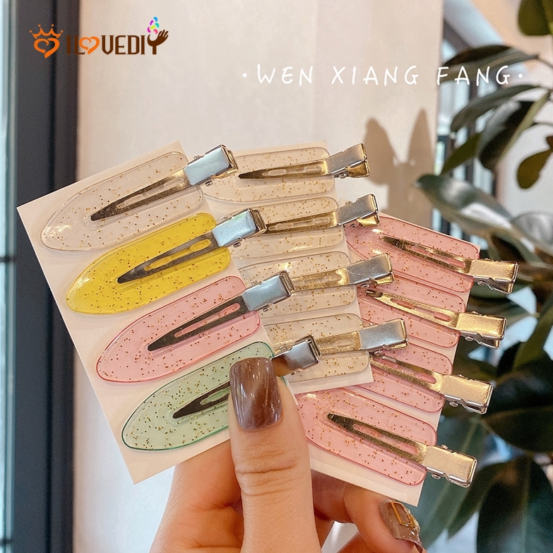 Set 4 kẹp tóc mỏ vịt bằng kim loạI kiểu Hàn Quốc xinh xắn cho nữ