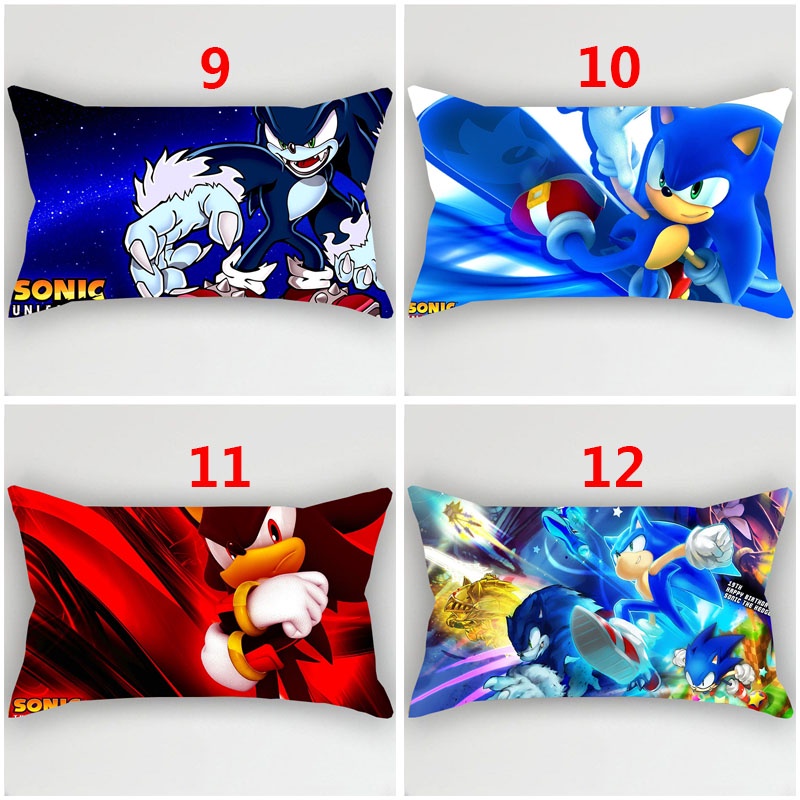 Vỏ bọc gối hình chữ nhật in hình Sonic The Hedgehog 50x30cm chất lượng cao