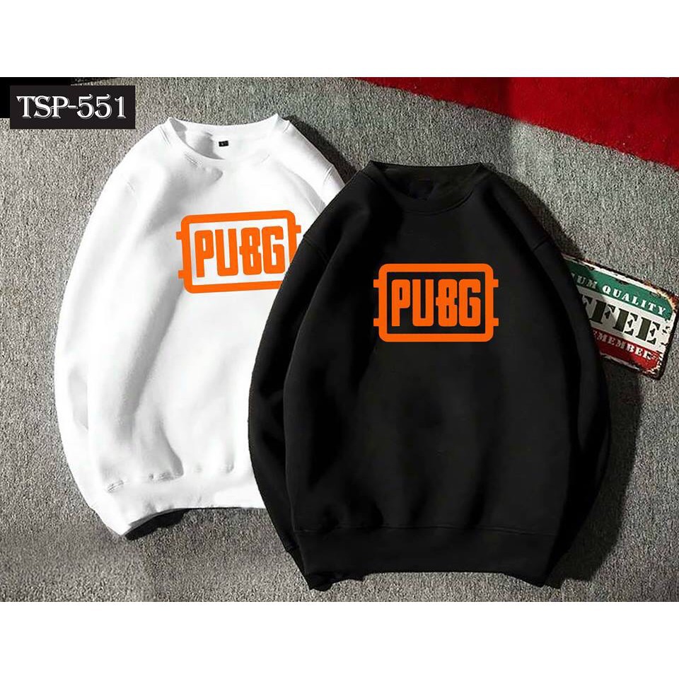 [Video thật] Áo nỉ Sweater thu đông PUBG form suông rộng unisex cổ tròn, chất nỉ bông siêu ấm, màu đen trắng xanh hồng