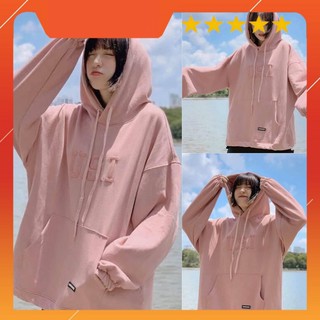 Áo hoodie nỉ thêu chữ USI hồng dễ thương nguyễn hoa