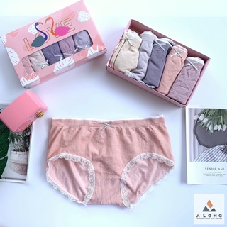 Set 5 quần chip thiên nga - Chất cotton co dãn mềm mịn - 1 hộp 5 quần đủ màu - Freesize 40-55kg