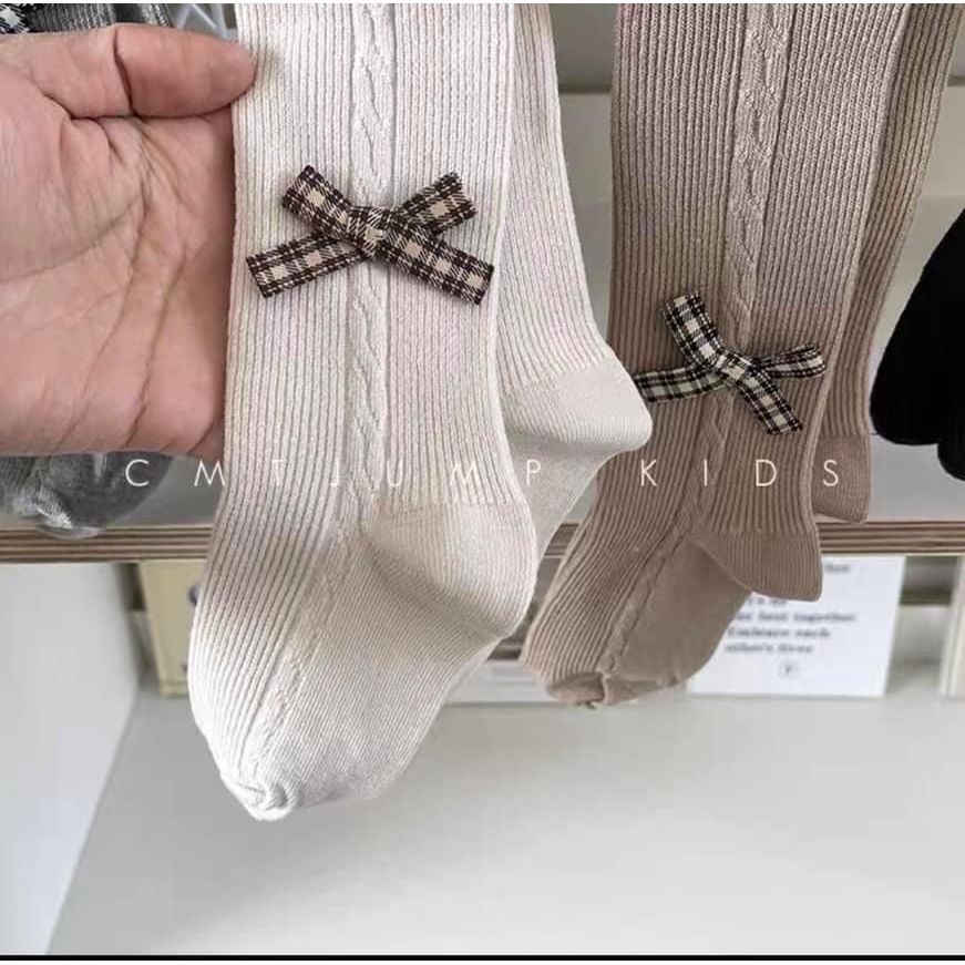 Size 10-25kg Quần tất liền bàn len tăm đính nơ Quảng Châu chính phẩm cho bé